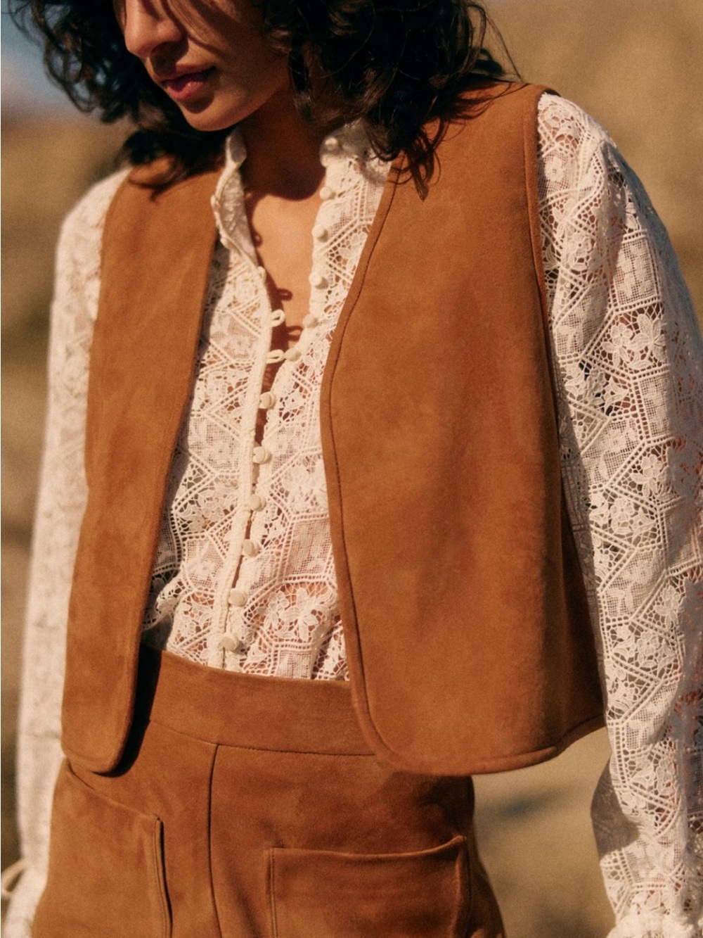 Sezane Blair Jacket Camel - Size 2/4 (small)